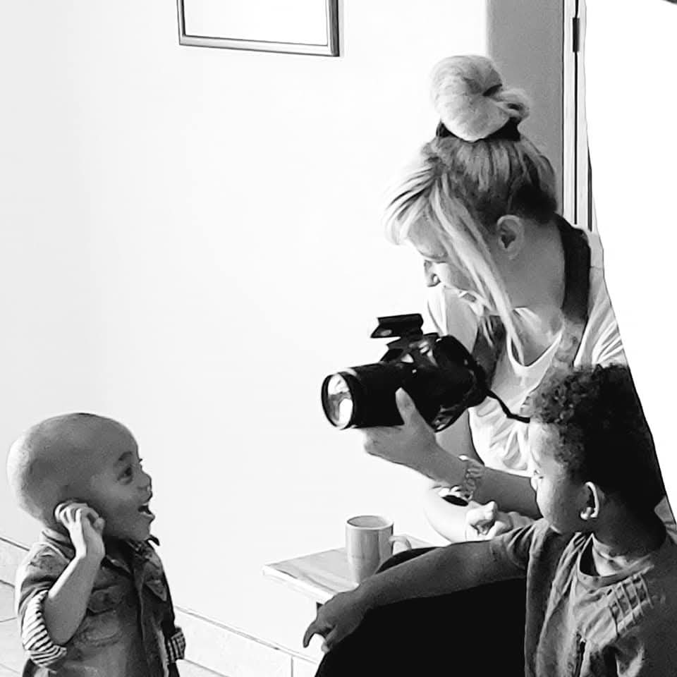 Professional photographer working on location